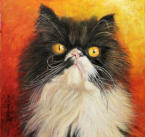 gemaltes Katzenportrait von Kater Louis, Tierportrait